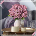 8 Bundles Artificial Peony Centerpiece Flowers,Dark Purple - Image 3