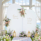 White Arch Backdrop Cover Set of 2 Birthday Party Arch Covers 7.2 and 6ft Wedding Arch Cover Stretchy Backdrop Bridal Baby Shower Birthday Arch Covers Spandex - Image 3