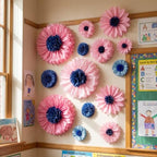 ForraFun 36 Pcs Blue Giant Paper Flowers Decoration for Wall Sizes 10" to 24'' Tissue Paper Pom Poms in 5 Flower Wall Backdrop Decor for Birthday Bachelorette Wedding Baby Shower Bridal Shower Party - Image 5