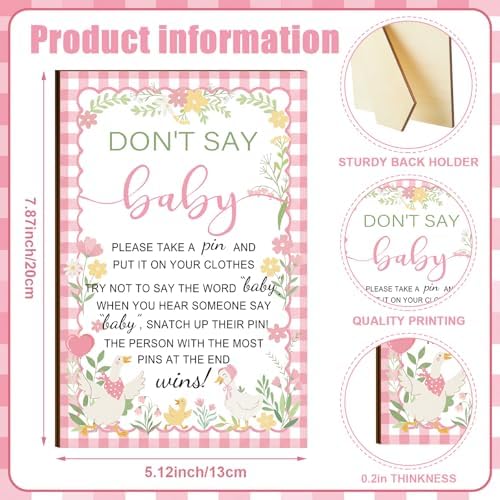 Patelai 321 Pcs Baby Shower Games Supplies, Pink Silly Goose - Image 4