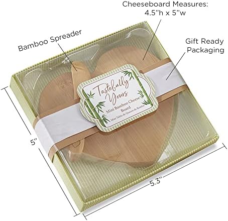Kate Aspen 12PCS Tastefully Yours Heart Shaped Bamboo Cheese Board, Miniature Cutting Board, Favors Decorations Guest Gifts for Wedding, Bachelorette, Bridal Shower & More - Image 6
