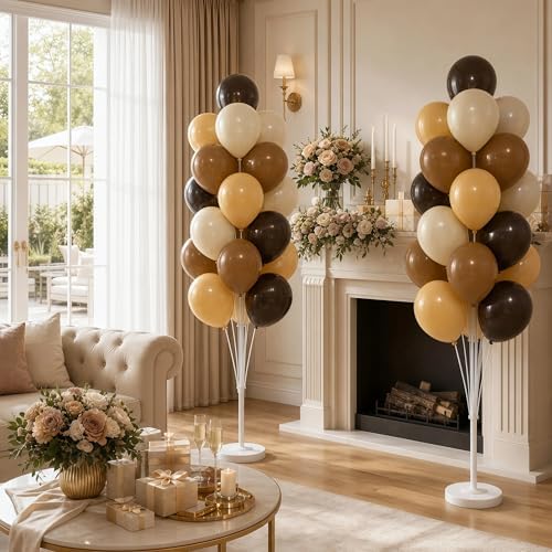 Hiins Brown Balloon Stand Kit Set of 2 With base,Pole for Party Decorations - Image 6