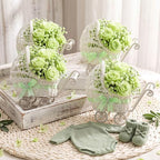 4 Pack Rattan Baby Carriage Baby Shower Table Centerpiece,Green by Unknown
