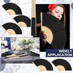 Yinkin 300 Pack Folding Hand Fans Bamboo for Party Favors, Black - Image 3