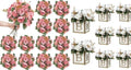 12 Bundles Peonies Artificial Flowers & Pack of 8 Baby Shower Centerpieces for Tables by SEKNHOP