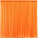 Orange Backdrop Curtains - 8 Panel Wrinkle-Free Polyester Photography Drapes for Baby Shower & Birthday Party - 32 x 10FT by WishCare
