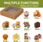8x8x2 Auto-Popup Cookie Boxes with Window, Brown, 60 Pack - Image 4
