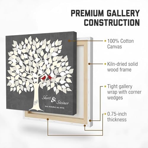 MuralMax Personalized Wedding Signing Tree Canvas Guest Book Wall Art - Image 7