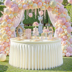 Ivory Tulle Tablecloths 60 Inch Spandex Round Table Cloths for Round Tables - Image 2