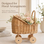 Wicker Baby Carriage Centerpiece, Willow Decor for Baby Shower - Image 2