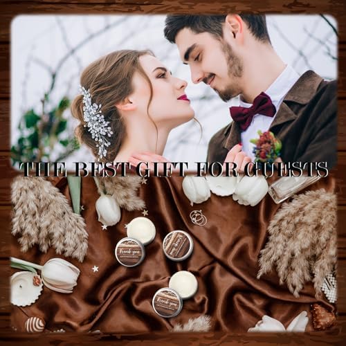 MTLEE 50 Pcs Wedding Candles Gift Favors for Guests 1 Oz, Wooden Grain - Image 2