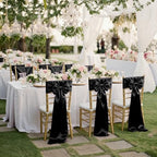 fani Black Satin Chair Straps Bows,60 PCS 7x108 Inch,Chair Sash - Image 7