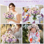 Tigeen 24 Bundles Peonies Artificial Flowers Faux Roses, Purple - Image 5
