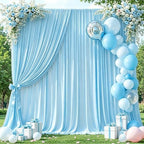 40x10ft Blue Backdrop Curtains for Wedding Parties Wrinkle Free Photo Backdrop Drapes for Photography Birthday Baby Shower Soft Fabric Party Backgournd for Photoshoot 5x10ft, 8 Panels by Partisky