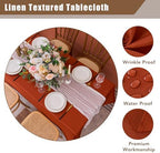 Fitable 2 Pack Faux Linen Fall Tablecloths Rectangle, 60x120 Inch, Rust - Image 4