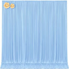 10ft x 15ft Baby Blue Wrinkle Free Backdrop Curtains for Wedding Party Backdrops Curtain Drapes Fabric Decorations Photo Back Drop Cloth for Baby Shower Photography Stage Reception by Tao-GePartyDecorations