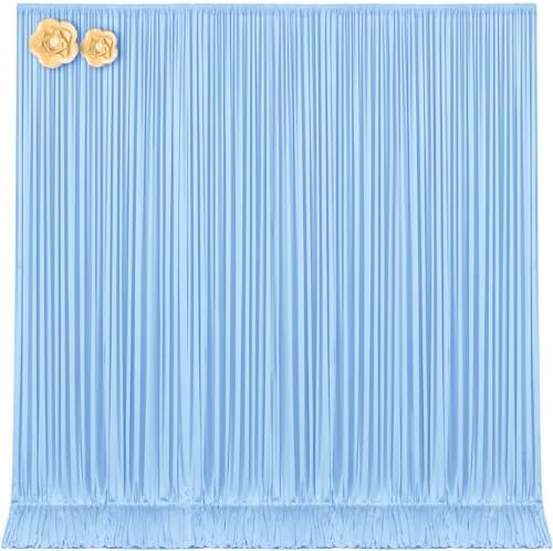 10ft x 15ft Baby Blue Wrinkle Free Backdrop Curtains for Wedding Party Backdrops Curtain Drapes Fabric Decorations Photo Back Drop Cloth for Baby Shower Photography Stage Reception by Tao-GePartyDecorations
