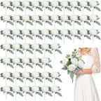 50Pcs Artificial Peonies Flowers Bulk, 4’’ - White by Scawim