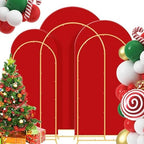 Gawicpy Wedding Arch Backdrop Stand Set Metal Arch Backdrop Stand with Wedding Arch Cover, Wedding Balloon Arch Backdrop Stand for Birthday, Baby Shower, Anniversary (Red, 5.9FT+6.6FT+7.2FT) by Gawicpy