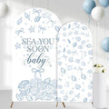 Serencatcher 7.2ft 6ft Seashell Sea You Soon Baby Arch Backdrop Covers 2pcs by Serencatcher