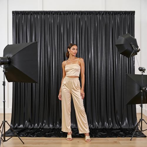 20x10FT Black Sequin Backdrop Curtain for Party - 4 Panels 5x10FT Wrinkle-Free Shimmer Drapes for Birthday, Wedding, Christmas, Decorations & Photography - Image 4