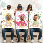 6 Set Baby Shower Games for Blindfolded, Feed Me Boards, Cartoon - Image 5