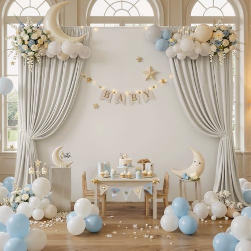 30×10ft Beige Backdrop Curtain for Weeding Parties, Wrinkle-Free Fabric Drape for Baby Shower, Birthday Party Decorations, Photography Photo Booth Background, 3 Panels 10×10ft, with Rod Pocket - Image 6