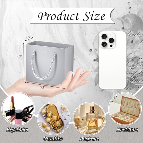 EQOREIIN 24 PCS Small Gift Bags with Handles, 5.5x 2.5x4.7 Inches Mini Bag - Image 3