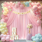 20x10ft Pink Backdrop Curtain Panels for Parties - Wrinkle Free Polyester Photo Curtain Backdrop Wedding Back Drop Fabric Drapes for Party Decorations Background for Photography - Image 3
