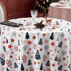 Ganeen 12 Pcs Christmas Tree Tablecloth Cartoon Colorful Red White Round - Image 3