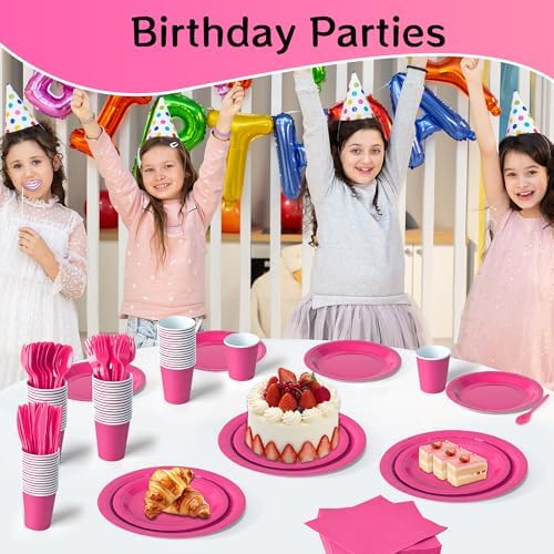 350 Pcs Hot Disposable Plates and Napkins Tableware Set for 50 Guests - Image 4
