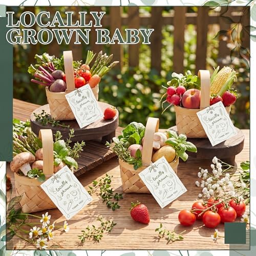 LemonRoad 20 Sets Locally Grown Baby Shower Mini Picnic Basket with Card - Image 3