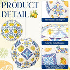 Baquler 24 Pcs Capri Lemon Party Decor Amalfi Coast Mediterranean Blue Yellow Lemon Decor with 12 Paper Lanterns and 12 Hanging Fans for Birthday Bridal Shower Baby Shower Italian Summer Party Wedding - Image 3