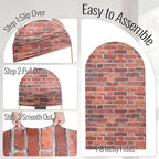 Red Brick Arch Backdrop Cover, 7.2FT x 4FT, for Birthday and Baby Shower - Image 4