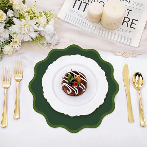 100Pcs Forest Green Thick Paper Placemats, Disposable Waterproof Place Mats - Image 4