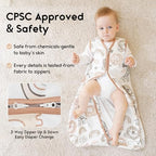 Yoofoss Baby Sleep Sack 12-18 Month 0.5TOG 100% Organic Cotton 2-Way Zipper - Image 4