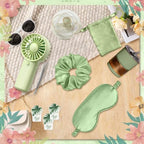 Baby Shower Party Favors for 6 Guests, Summer Gift Set with Mini Fans, Cups, Eye Masks, Hair Ties & Thank You Cards, Easy DIY Kit for Baby Shower, Gender Reveal, Bridal Shower (green-7) - Image 7