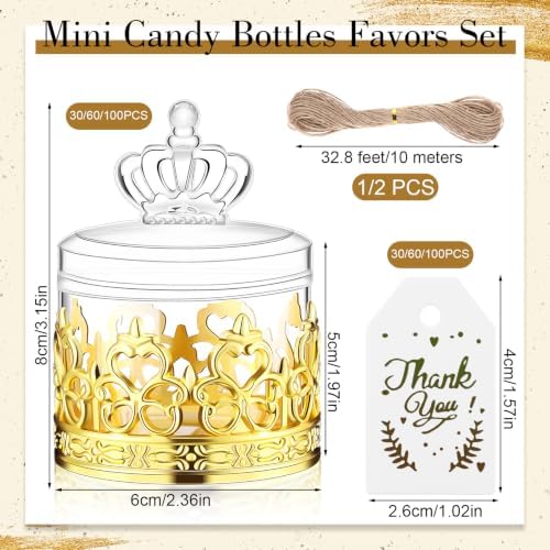 Jingmore 100 Sets Mini Crown Candy Boxes Party Favor,Gold - Image 2