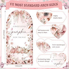Tegeme 7.2ft a Sweet Little Pumpkin Is on The Way Arch Backdrop Cover Fall Baby Shower Girl Decoration Large Pink Bow Pumpkin Floral Backdrop Party Favor for Gender Reveal Party Photo Background Decor - Image 2
