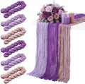 6 Pcs Lavender Dusty Purple Cheesecloth Table Runner 118" by Windkream