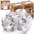 Teenyyou 50 Pack Wedding Favors Small Ceramic Bowls Purple Floral by Teenyyou