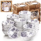 Teenyyou 50 Pack Wedding Favors Small Ceramic Bowls Purple Floral by Teenyyou