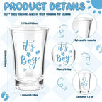 Vesici 50 Set It's a Boy Baby Shower Favors Acrylic Shot Glasses Gold Bottle Opener Keychains Thank You Tags and Bags for Baby Shower Party Gender Reveal Party Guests Return Gift (it's a Boy) - Image 2