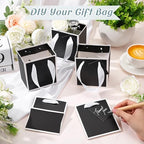 Yeaqee 100 Pcs Mini Paper Gift Bags with Handles Tag, Black,White - Image 4