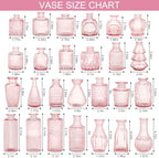 36pcs Pink Glass Bud Vase Set, Small Flower Vases for Centerpieces in Bulk - Image 2