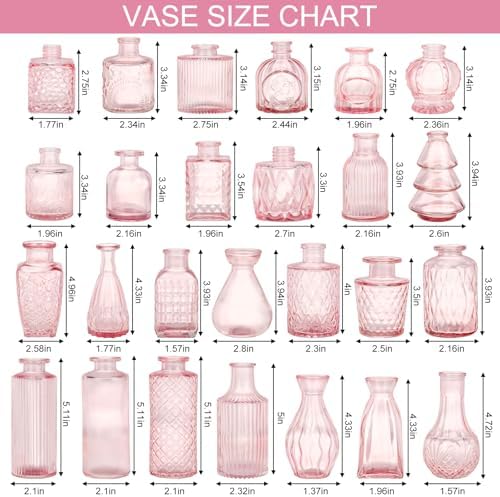 36pcs Pink Glass Bud Vase Set, Small Flower Vases for Centerpieces in Bulk - Image 2