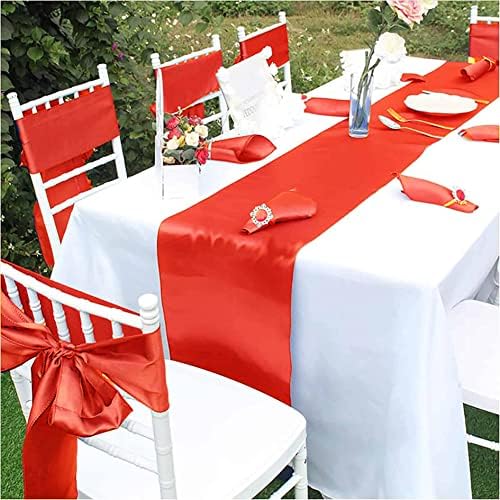 60 PCS Red Satin Chair Sashes, 7 x 108 Inch - Image 7