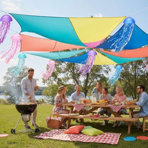 Baquler Set of 12 Jellyfish Party Decoration Pastel Colors Paper Lanterns - Image 6