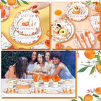 Dandat 350 Pcs Baby Shower Set, Little Cutie, Orange - Image 6