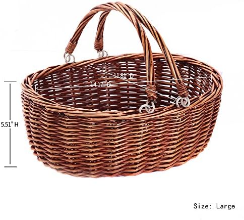 Wicker Picnic Baskets with Handles.Kingwillow. (Brown) - Image 2